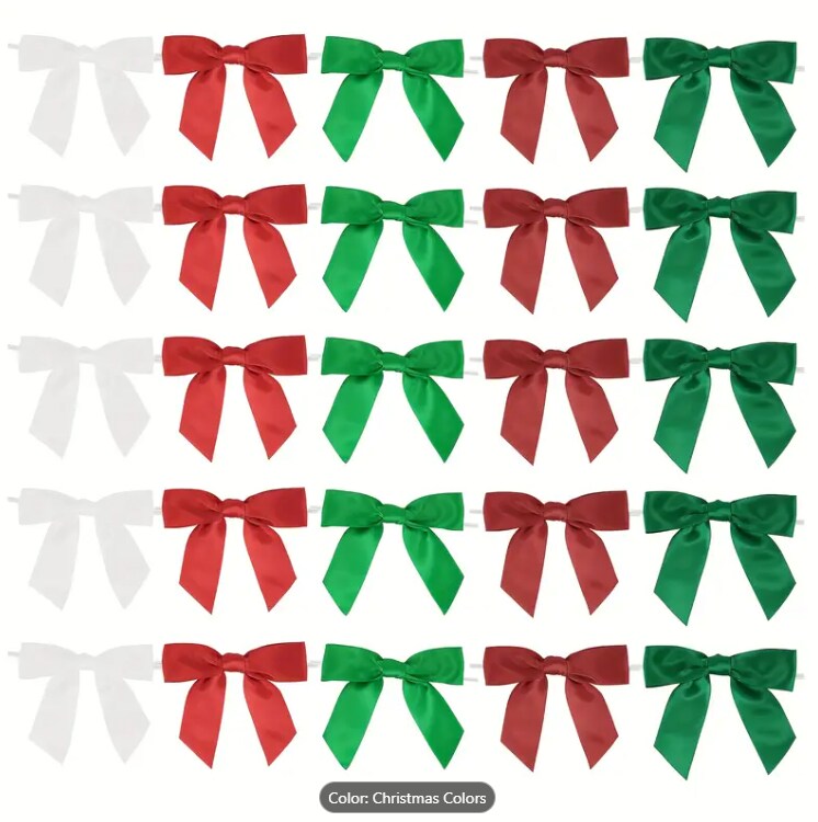 5 Colors of Christmas Twist Bows 3.15