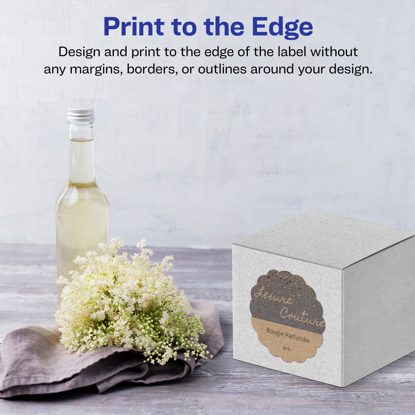 Avery Kraft Brown Round Scalloped Labels with Sure Feed, 2.5" diameter