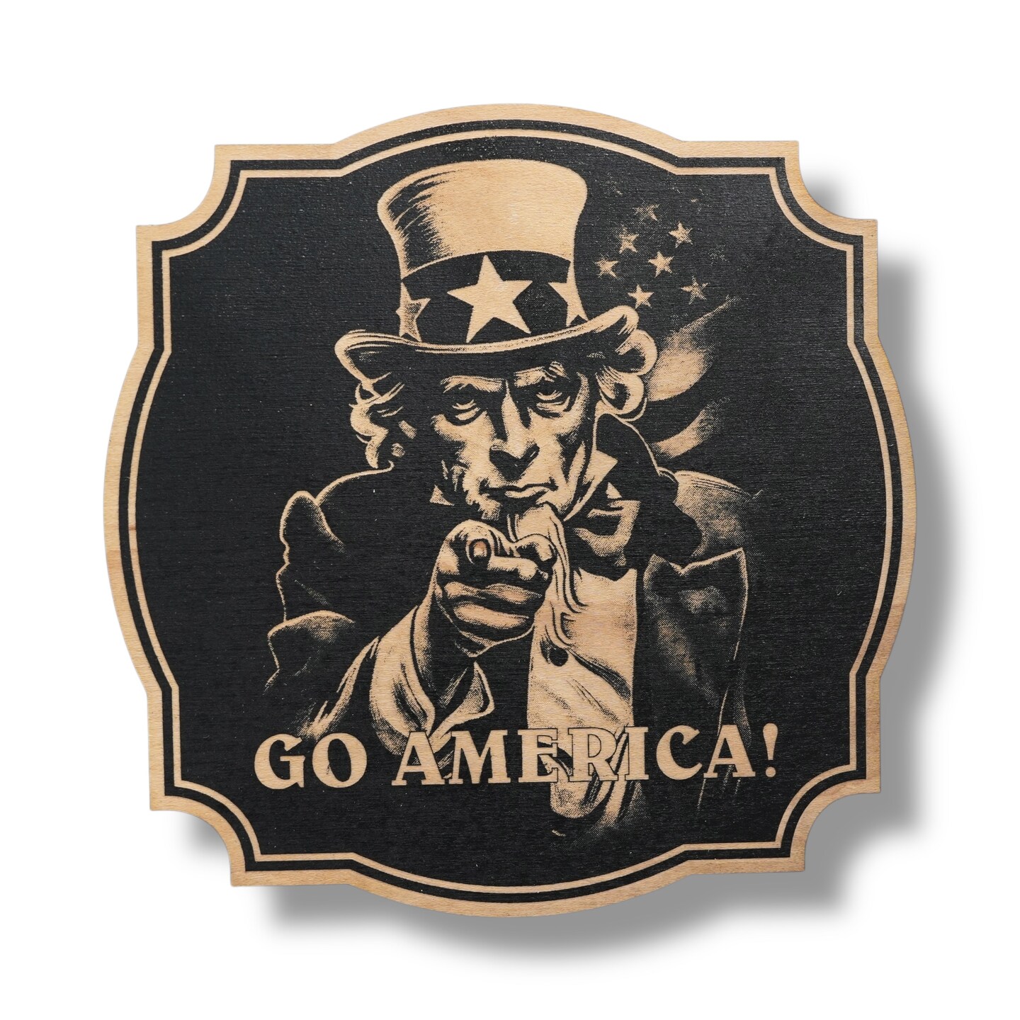 Sign - Black - Go America!, Size: 13x13 Inches | Michaels