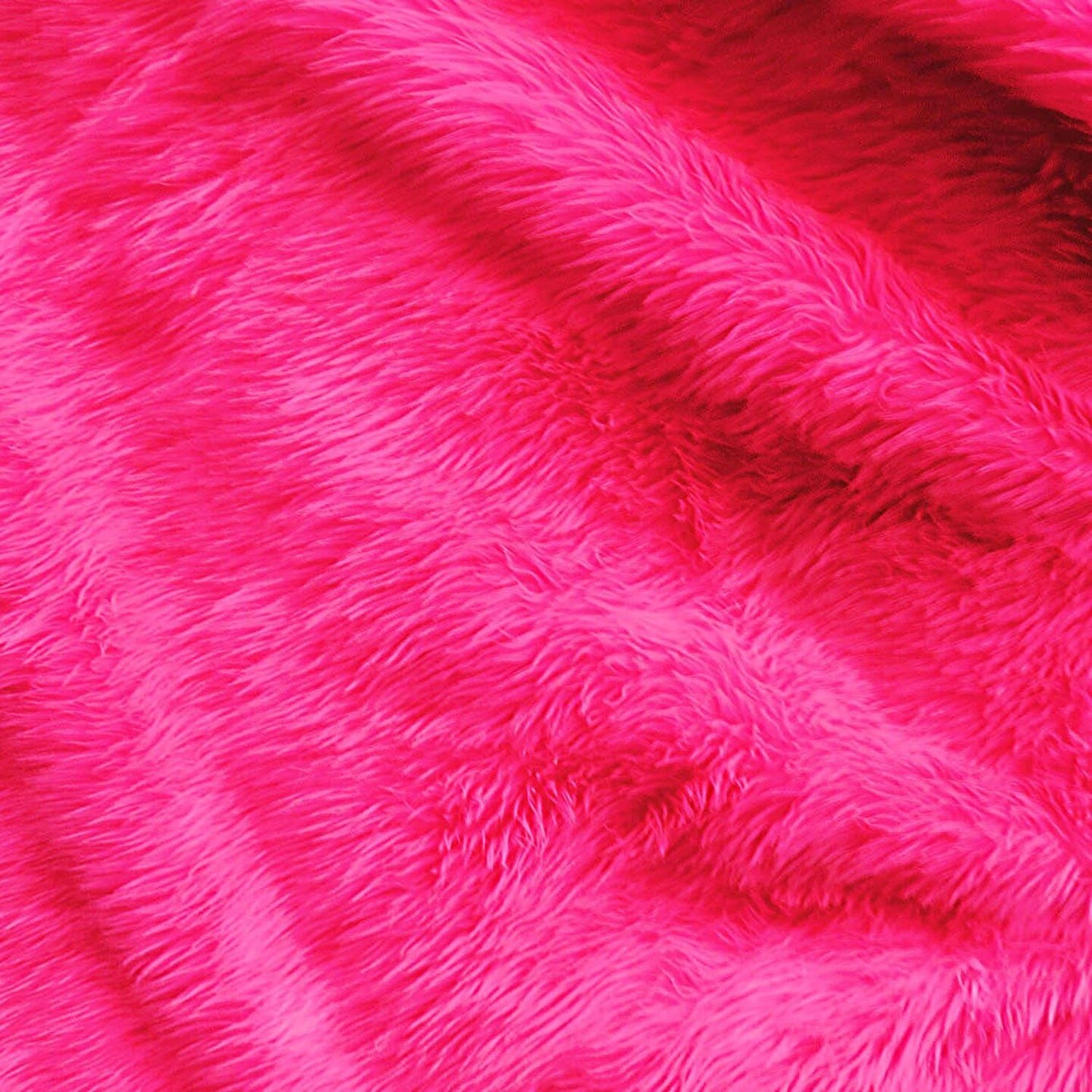1 Yard Fuchsia Faux Fur Fabric 60 Inch Wide Vibrant Shaggy Soft Fabric for DIY Home Decor