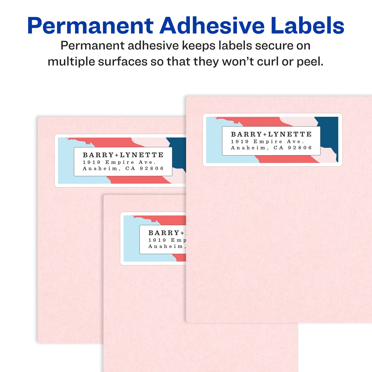Avery Printable Address Labels with Sure Feed, 1&#x22; x 2-5/8&#x22;, Glossy Clear, 300 Blank Mailing Labels for Laser and Inkjet Printers (6521)