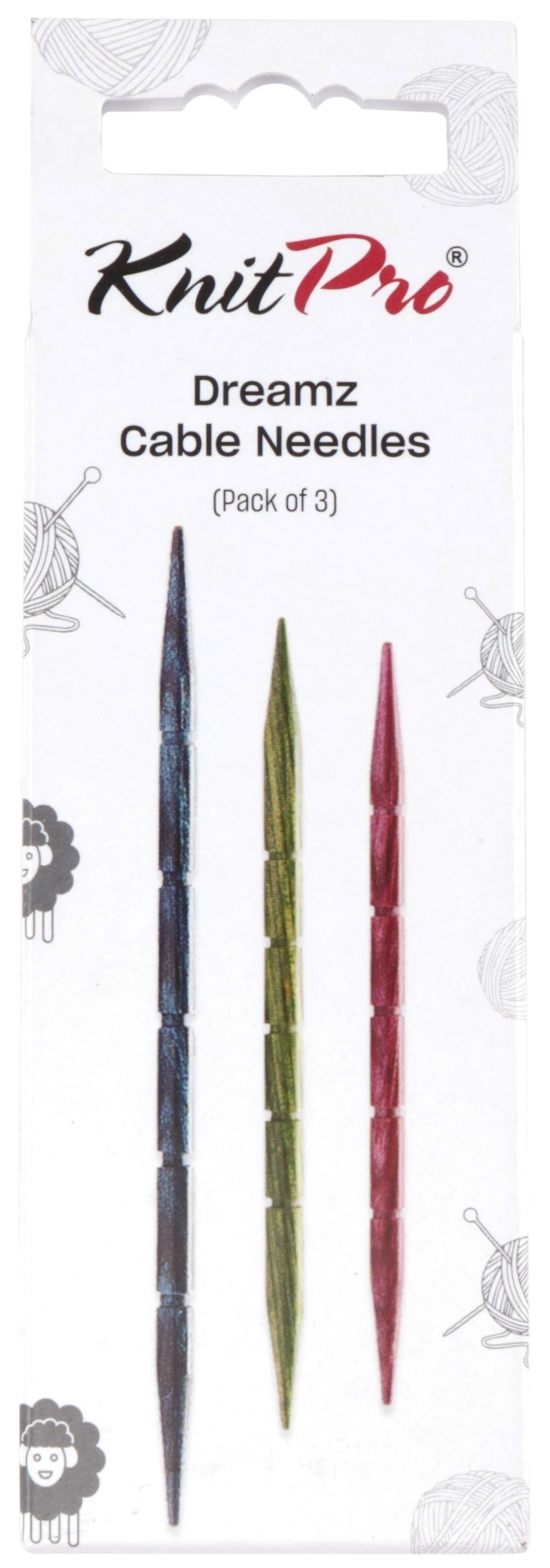 KnitPro-Dreamz Cable Needles 3/Pkg-Sizes 3.25mm, 4.00mm &#x26; 5.5mm
