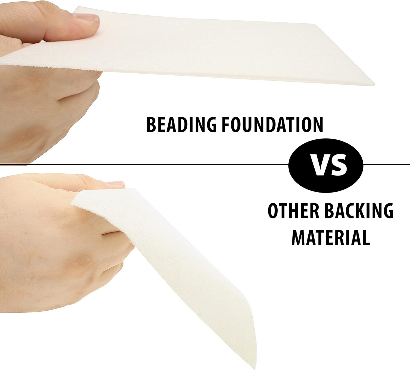 The Beadsmith Beading Foundation &#x2013; 4.25 x 5.5 inches &#x2013; White Fabric &#x2013; 1 Sheet &#x2013; Made in The USA &#x2013; Stiff &#x26; Durable Material Used for Bead &#x26; Stitch Embroidery, cabochon Beading and Sewing