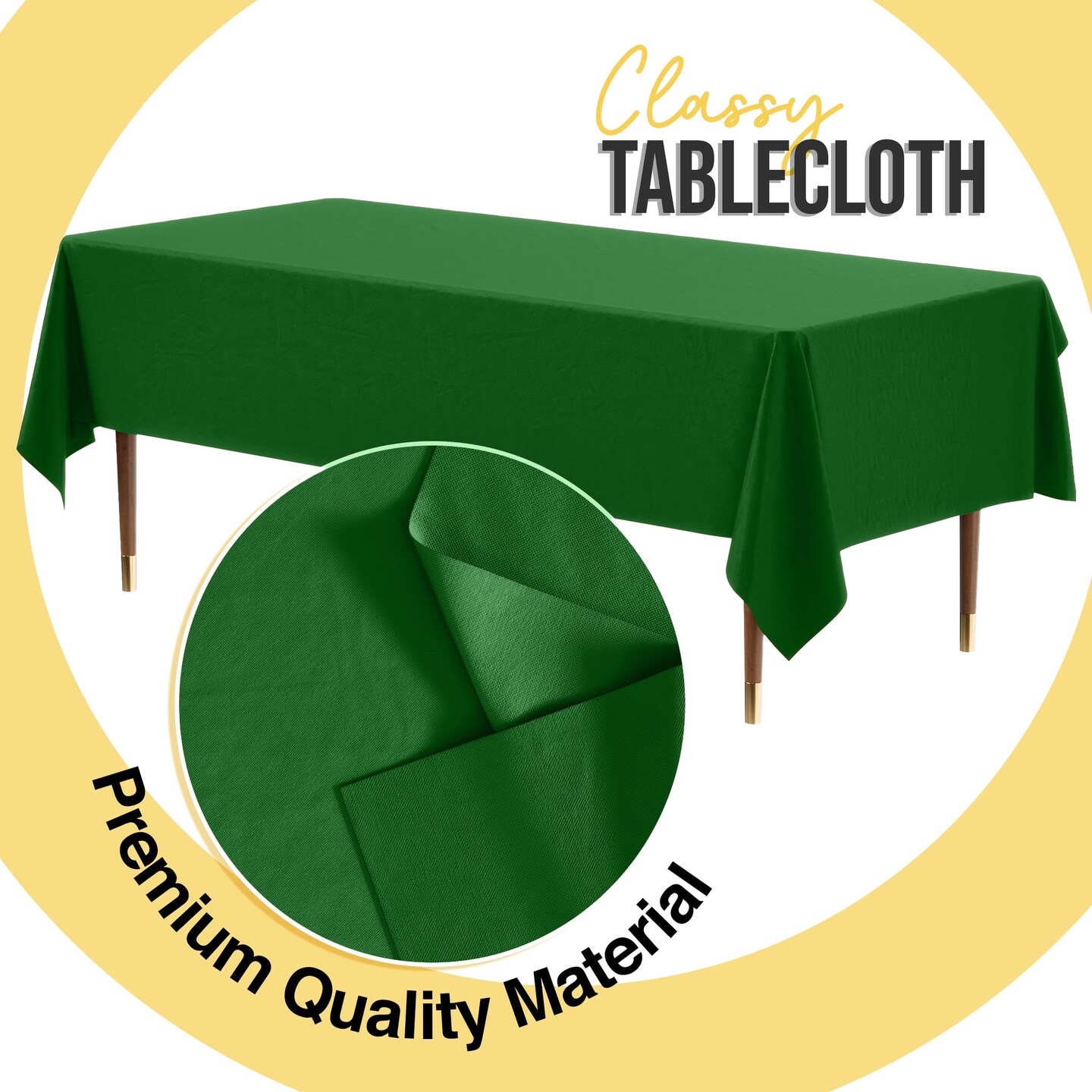 Exquisite 12-Pack Premium Plastic Tablecloth 54in. x 108in. Rectangle Plastic Table Cover