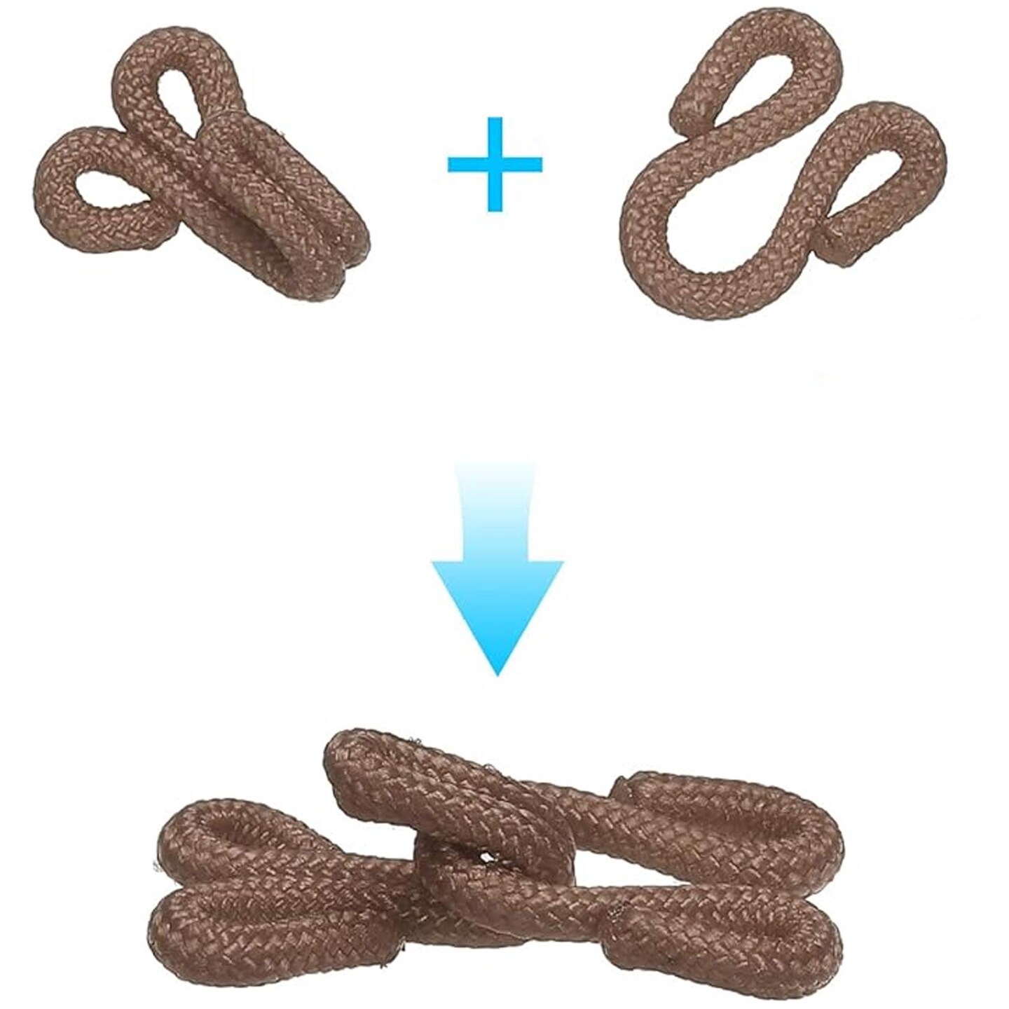 4 Jumbo Fabric Covered Hook and Eyes for Fur Jackets Brown Heavy Duty Closures