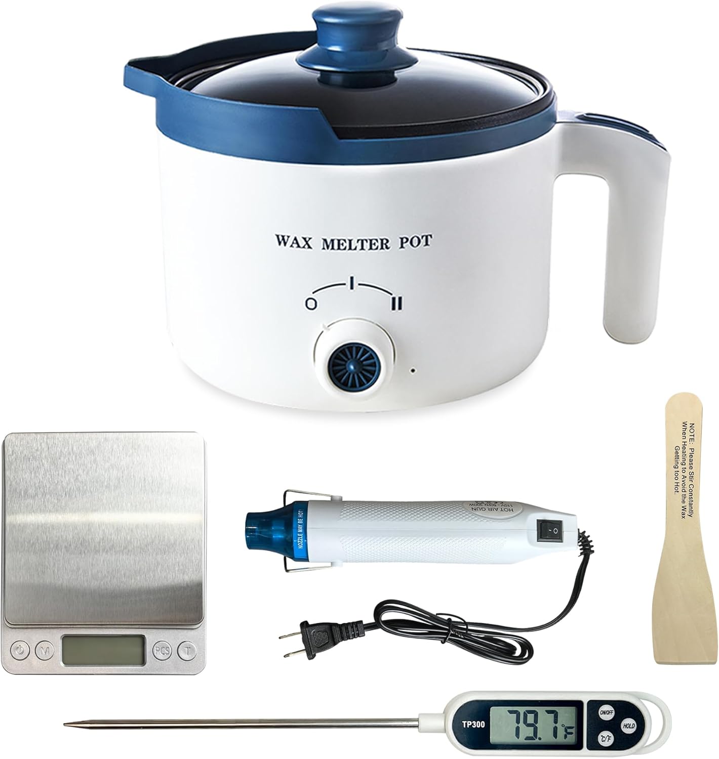 Wax Melting Pot Kit with Electric Wax Melter (white) 7.09 x 6.3 x 7.87 inches