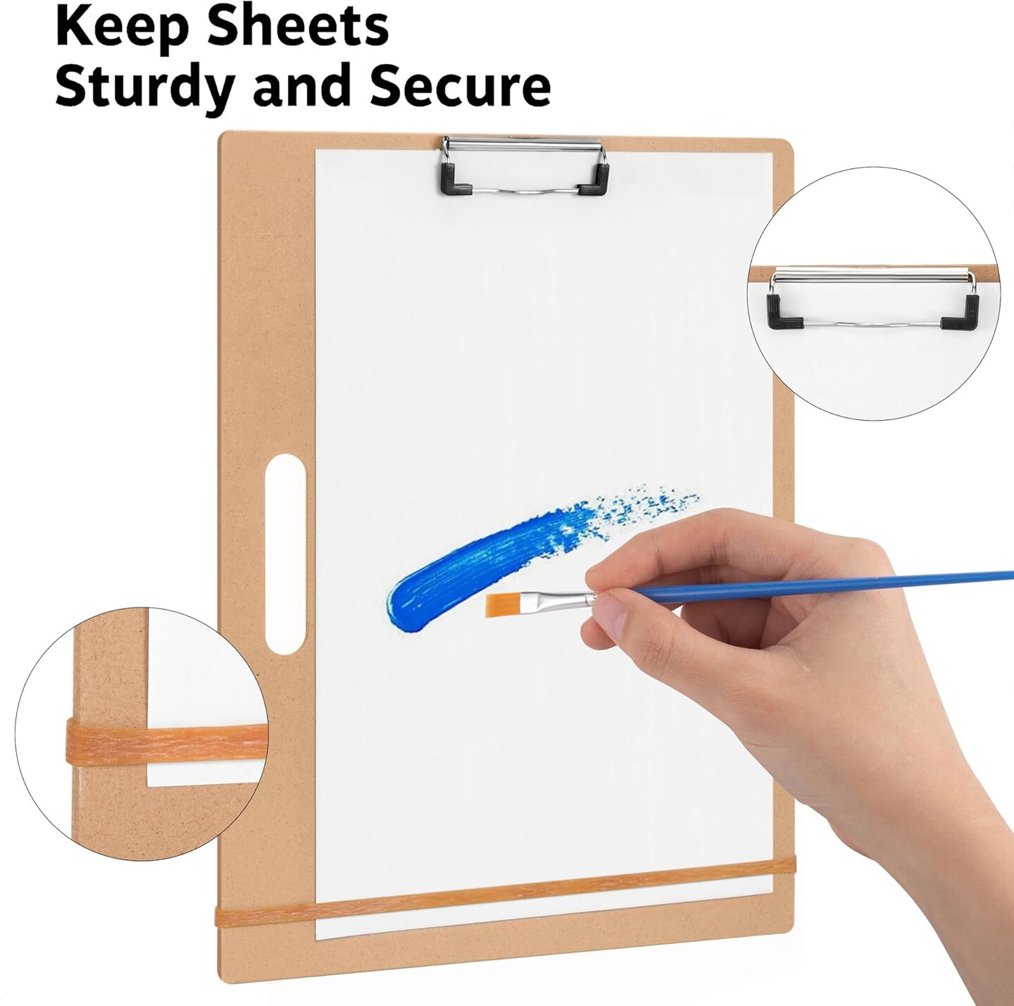 13&#x22; x 17&#x22; Artist Sketch Board with Handle - Portable Clipboard for Painting and Drawing, Art Supplies for Adults