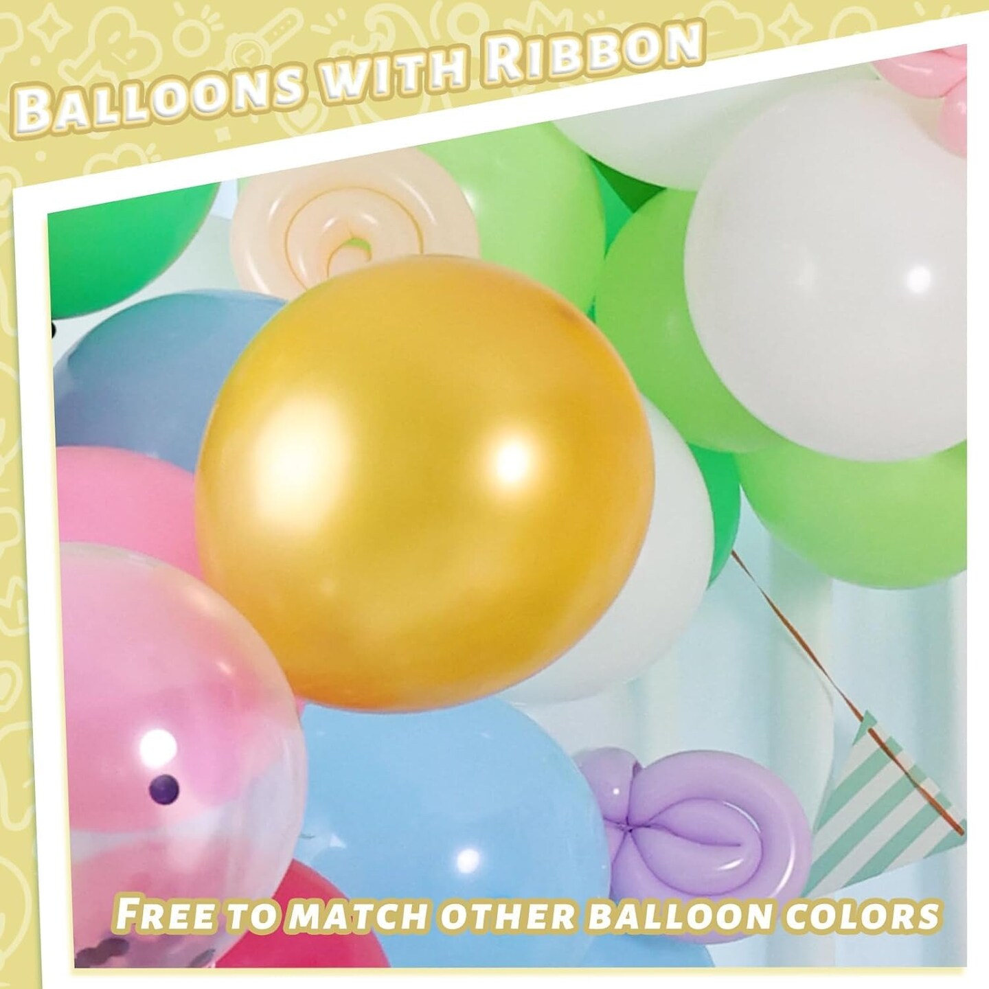 110PCS Gold Latex Balloons, 12 Inch Metallic Helium Round Balloons Party Balloons with Ribbon