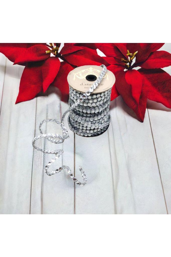 .5&#x22; Crown Jewel Garland Ribbon: Crystal (10 Yards)