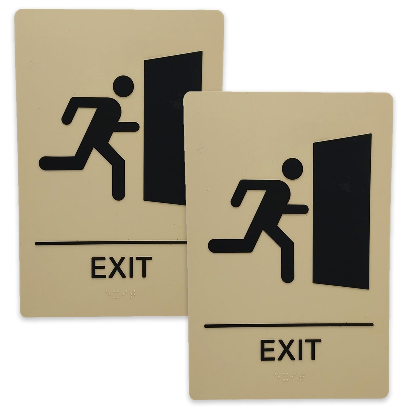 ADA-Compliant Wayfinding Signs – Durable, Non-Glare, Scratch-Resistant & Ready to Install. Featuring Grade 2 Braille & Raised Tactile Text, These Premade Signs Ensure Easy Compliance for Businesses 2 Pack