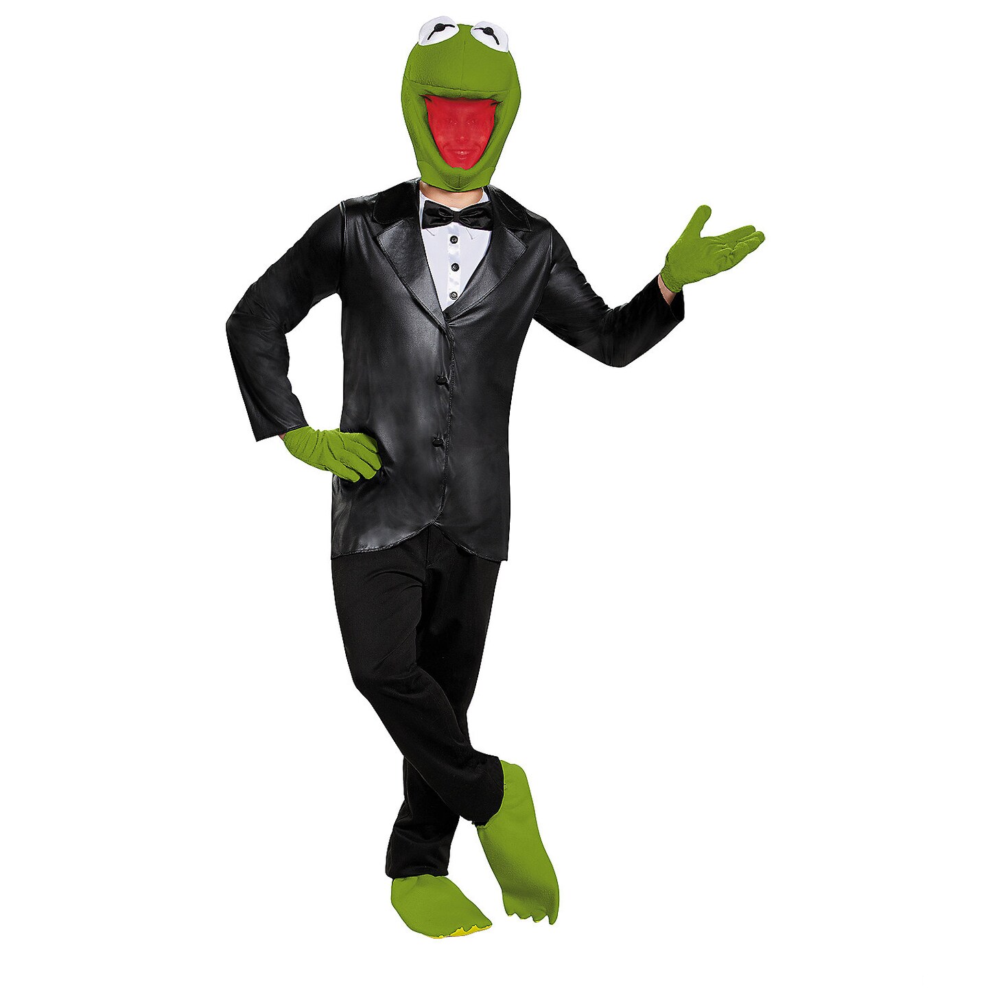 Mens Kermit The Frog Tuxedo Costume with Headpiece and Shoe Covers
