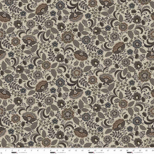 Fabric Studio E Latte Bohemian Floral Field of Seams: Bittersweet by the Quarter Yard 8547-34