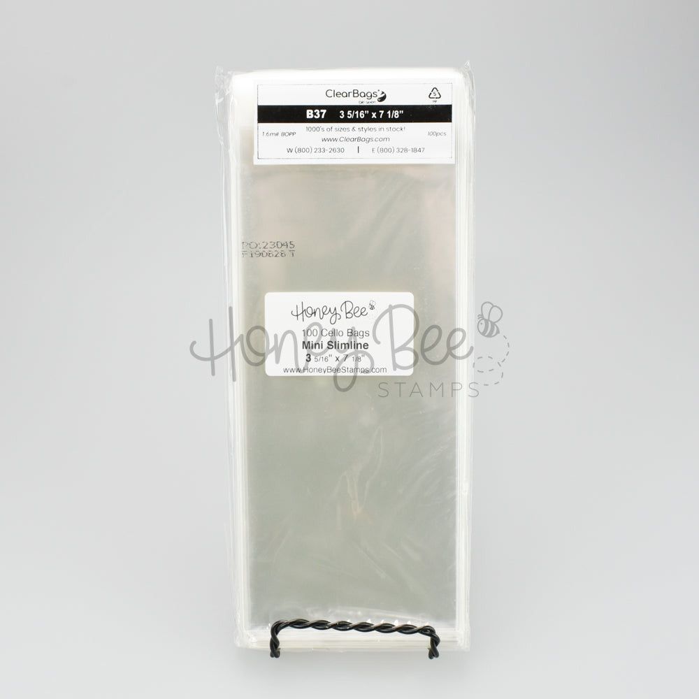 Crystal Clear Cello Bags 100 Pack - Mini Slimline 3-5/16" x 7-1/8"