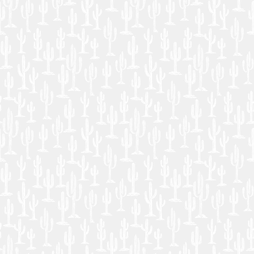Fabric Dear Stella Cacti Monochrome White by the Quarter Yard STELLA-P2958
