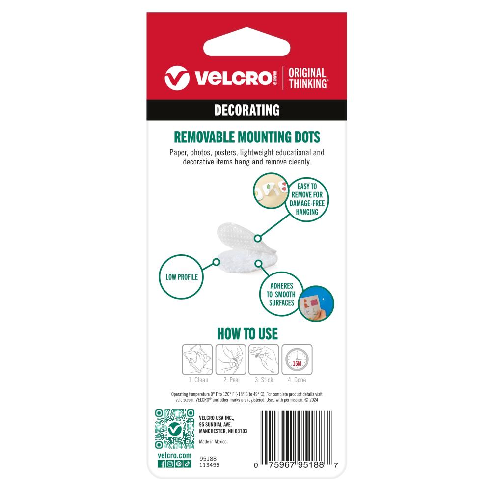 White Velcro Brand Small 3/8" Cirlces - 56 Piece Hook and Loop Closure Dots