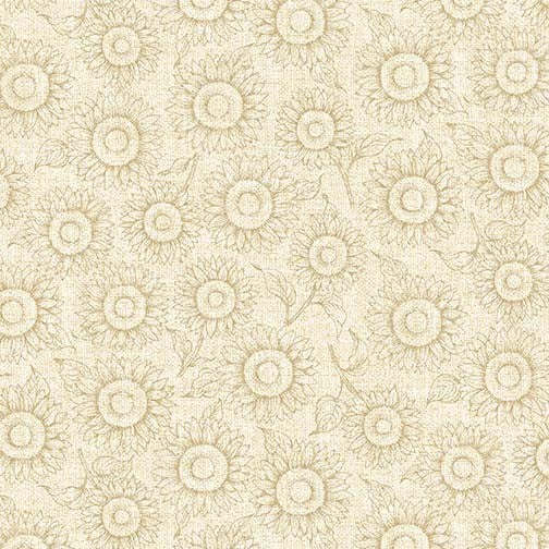 Fabric Michael Miller Cream Sunflower Texture 108" Wide Back by the Quarter Yard WBX11537-CREM-D