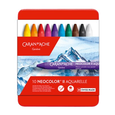 Set of 10 NEOCOLOR™ II Pastels in Metal Box - Perfect For Easy Watercolor - Clearance