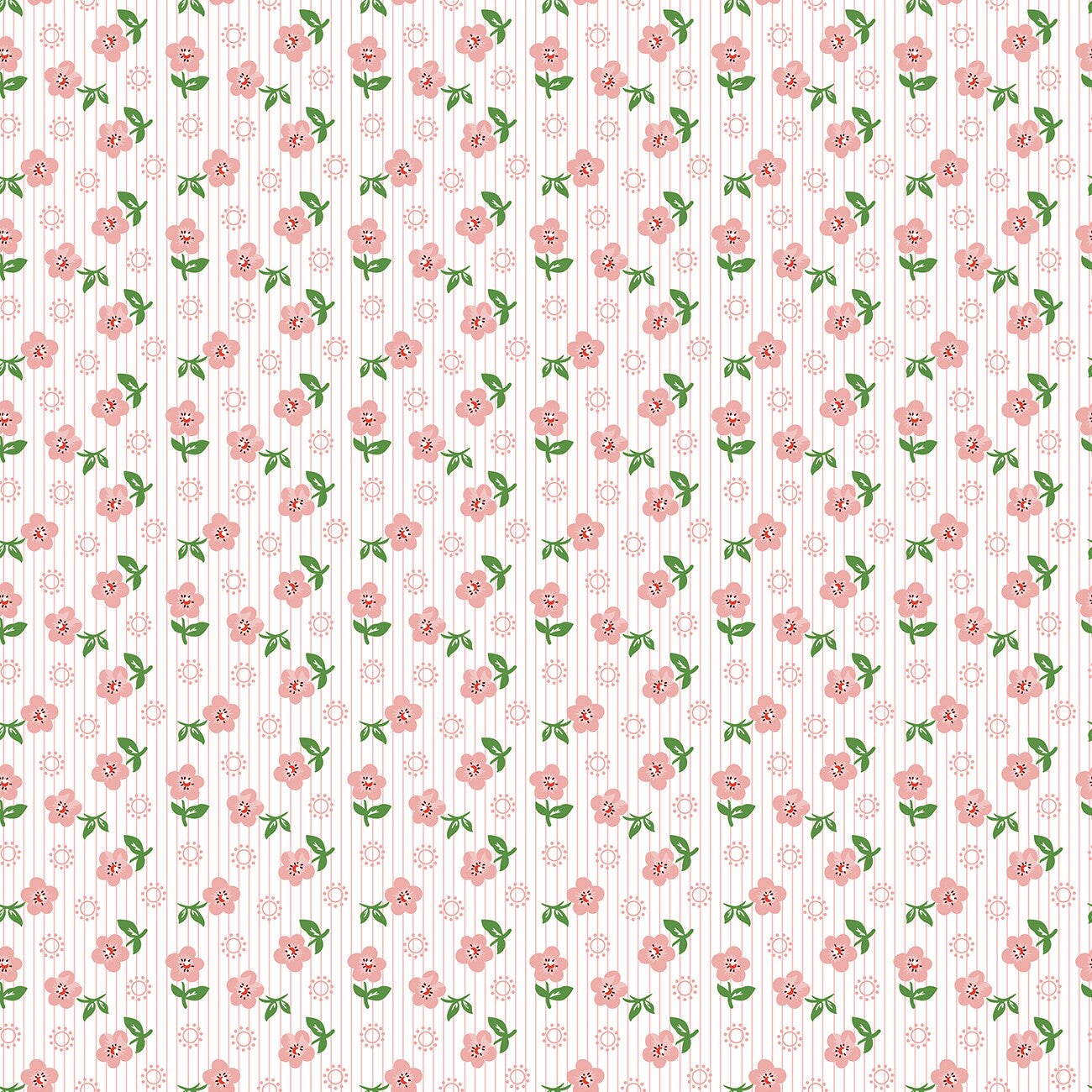 Fabric Poppie Cotton Pink Sugar Petals Flower Market by the Quarter Yard FM25416