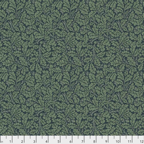 Fabric FreeSpirit Morris & Co. Indigo Oak by the Quarter Yard PWWM050.INDIGO