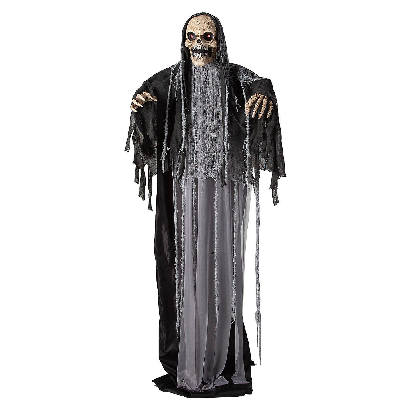 Standing Black &#x26; Gray Skeleton Reaper 6 Ft