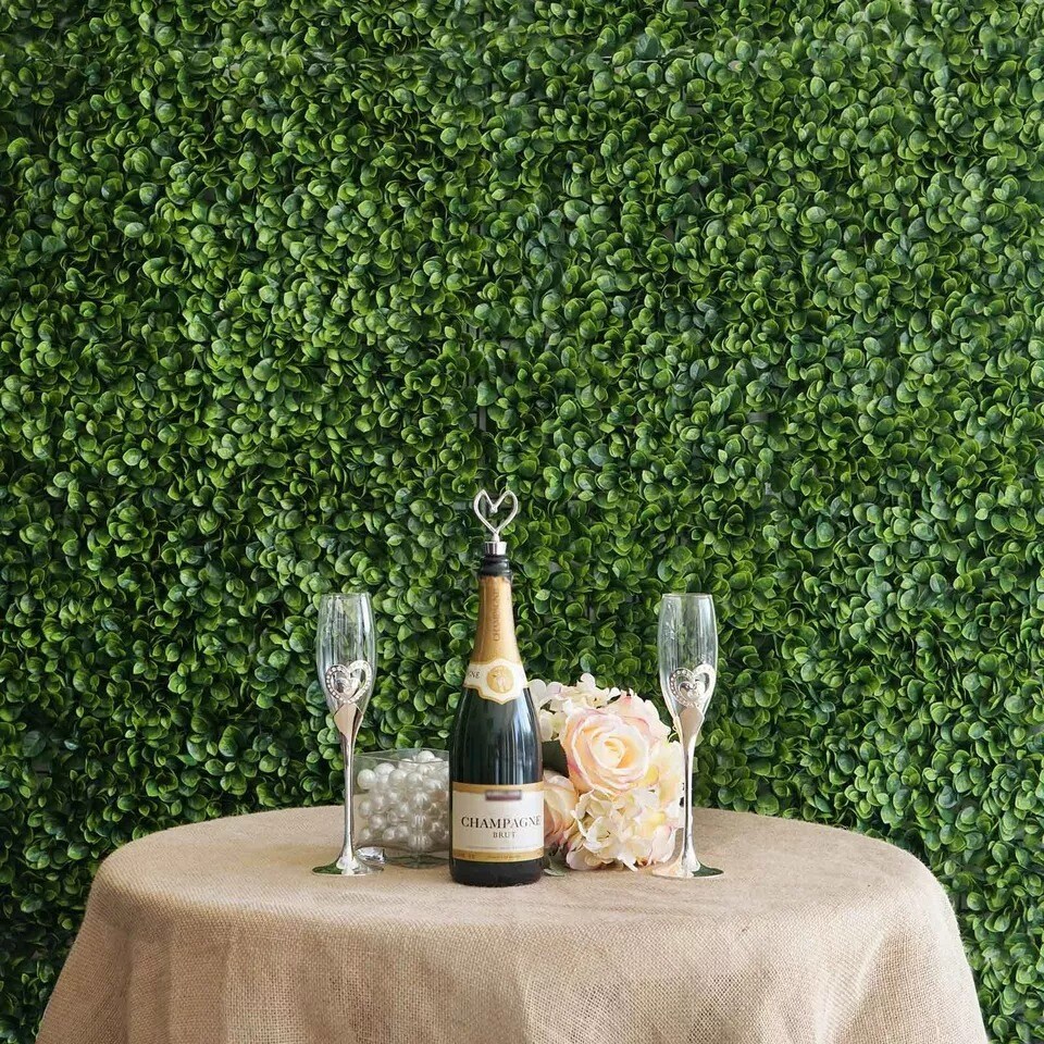 11 sq ft Green Large Boxwood Leaves 11UV Protected Wall Backdrop Panels Wedding