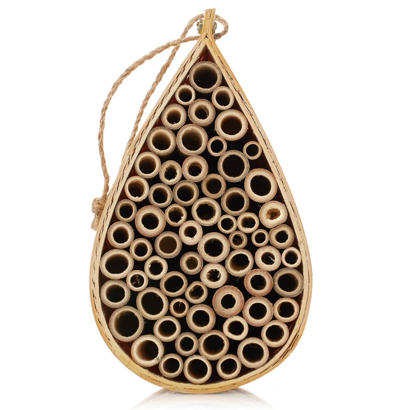Honey Keeper Mason Bee House, Natural Bamboo Teardrop Bee Hive