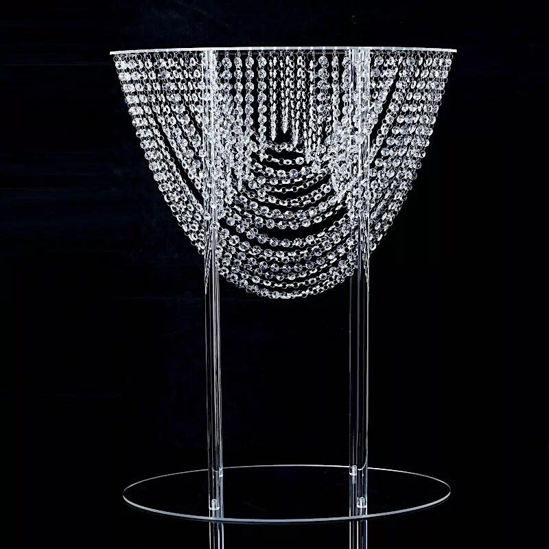 32&#x22; Clear Acrylic Crystal Chandelier Flower Display Stand Centerpiece Events