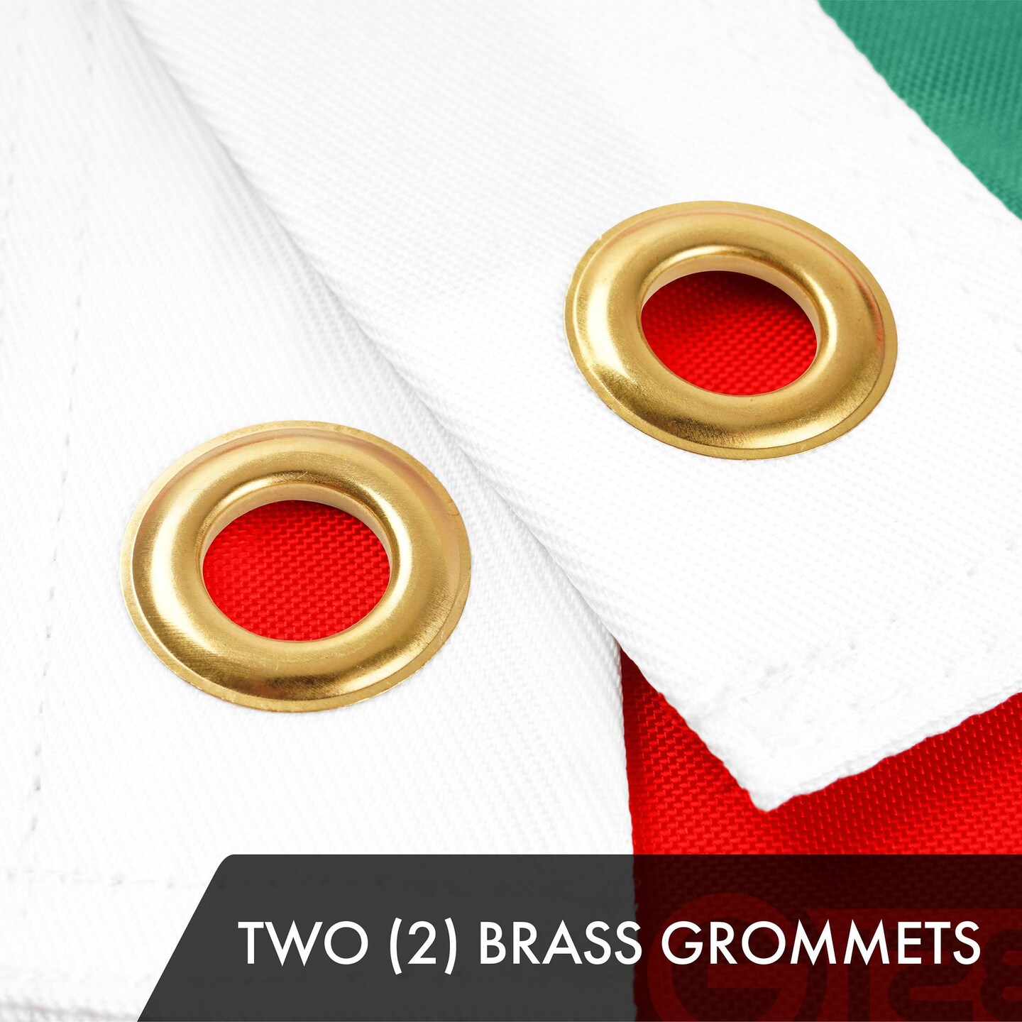 G128 2 Pack: Mexico Mexican Flag | 1x1.5 Ft | ToughWeave Series Embroidered 300D Polyester | Country Flag, Embroidered Design, Indoor/Outdoor, Brass Grommets