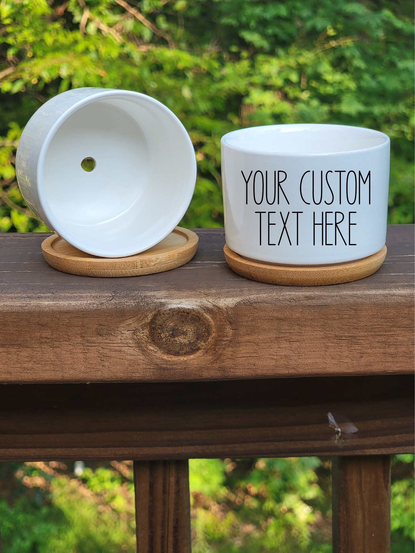 Custom Text Succulent Pot, Personalized Saying Small Plant Pot With Bamboo  Drip Tray, Punny Ceramic Cactus Planter, Housewarming Gift | MakerPlace by  Michaels
