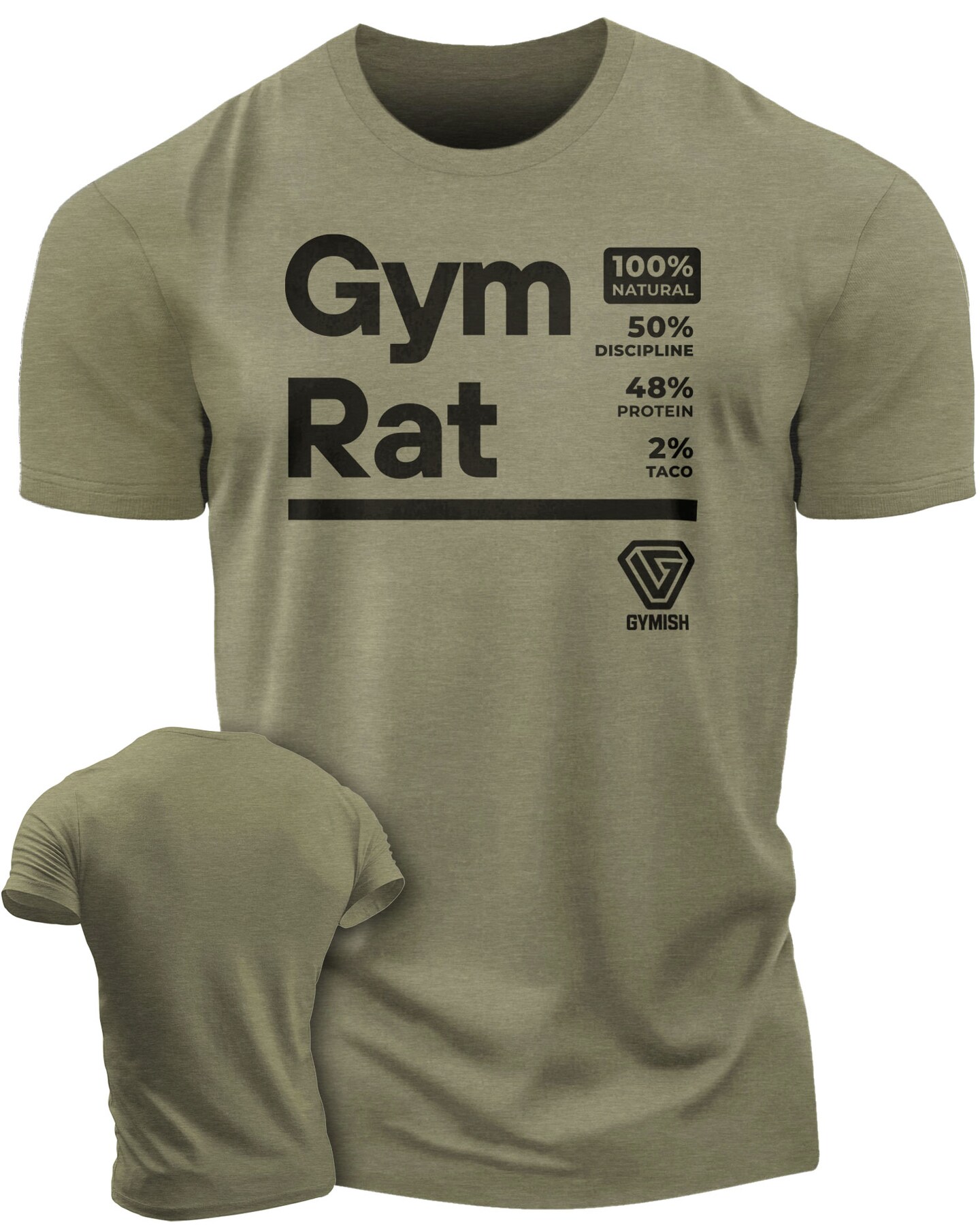 105. Gym Rat Funny Workout T-Shirt for Men, color: Heather Grey , size: S, image size:864x1080