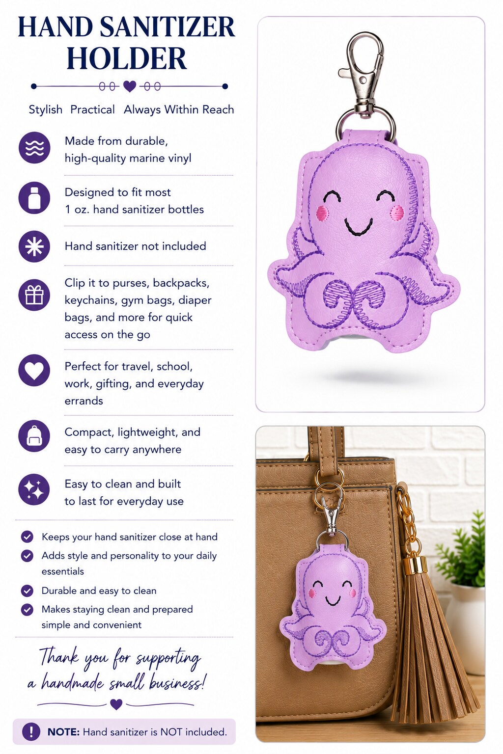 Octopus Hand Sanitizer Holder Key Fob | MakerPlace by Michaels