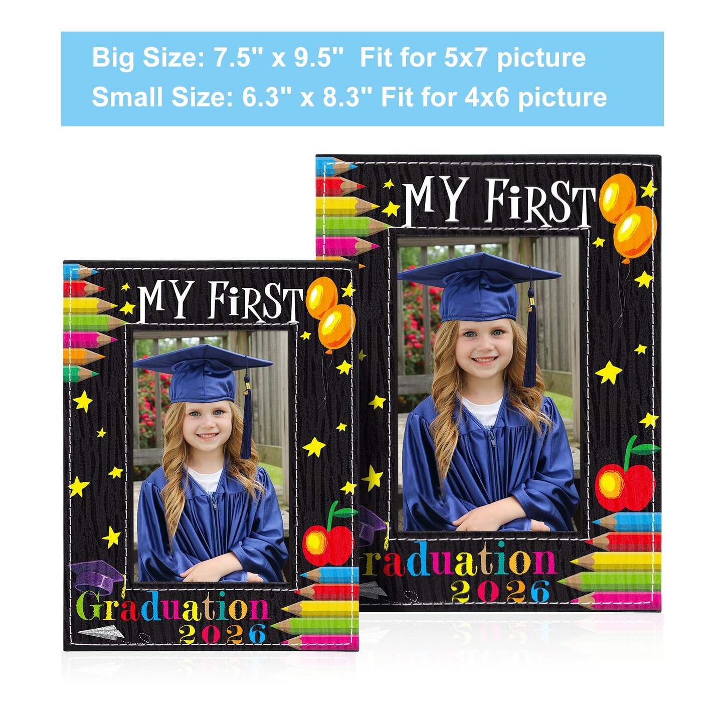Preschool Graduation Gift - 4"x6" Pre K Kindergarten Graduation Gifts 2026 Graduation Picture Frame My First Graduation Frame End of Year Gift for Kids Students Boys Girls Son Daughter