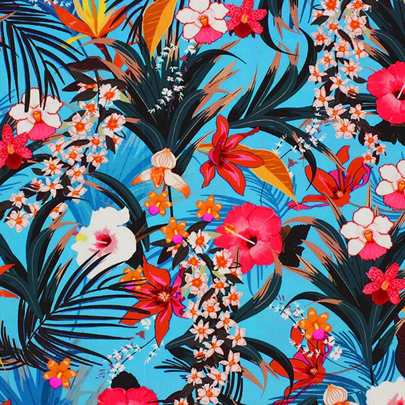 Hawaii Blooms Printed Spandex Fabric