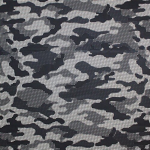 Camo Black Star Printed Spandex Fabric