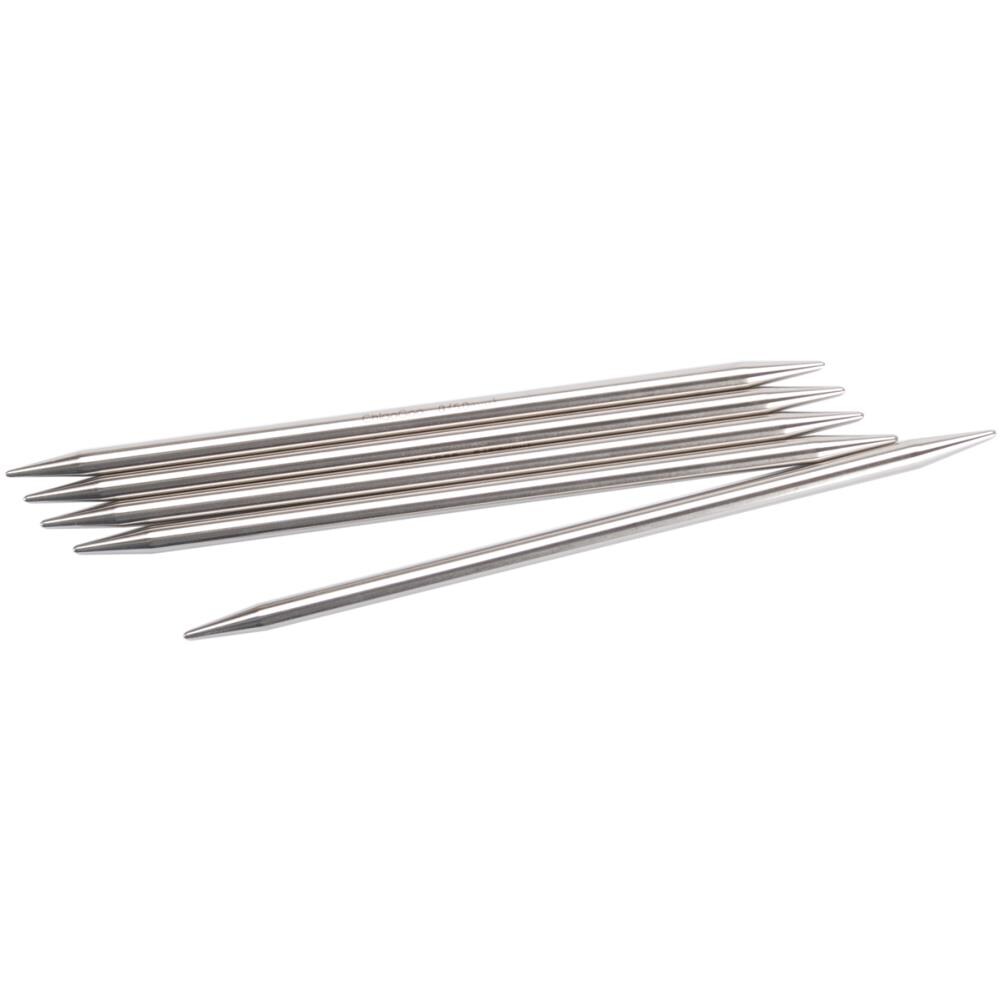 ChiaoGoo 6&#x22; Double Point Stainless Knitting Needles - Set of 5 - Sizes US 0 - 10.5