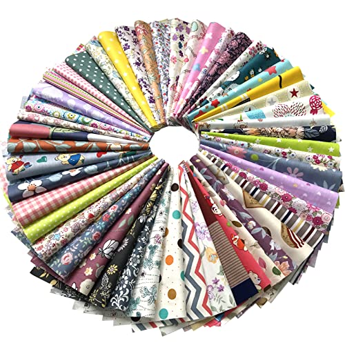 25 Piece Quilting Fabric, Misscrafts 8&#x22; x 8&#x22; (20cm x 20cm) Cotton Craft Fabric Bundle Patchwork Pre-Cut Quilt Squares for DIY Sewing Scrapbooking Quilting Dot Pattern