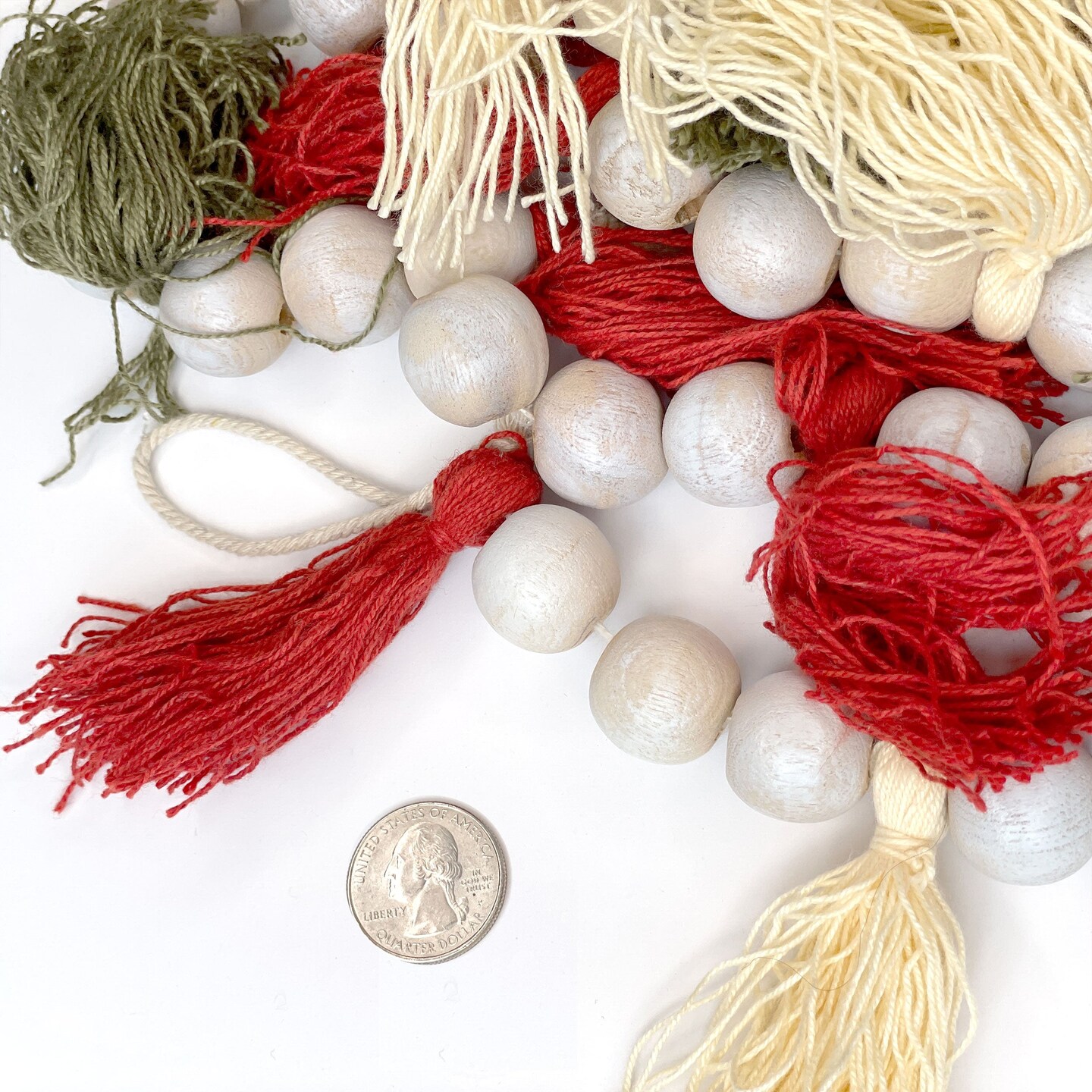 Wood Beads and Tassels Autumn Garland 6ft