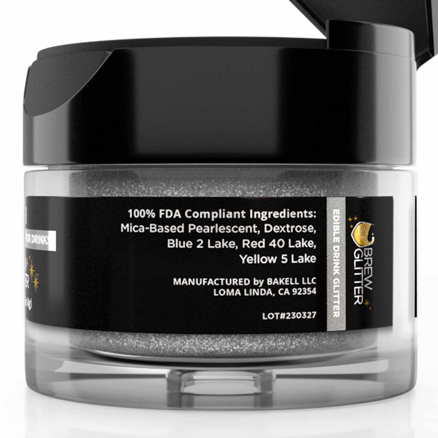 Brew Glitter - Silver Edible Drink Glitter (4g, x1 Flip-Cap Jar) for Beer, Cocktails and Beverages