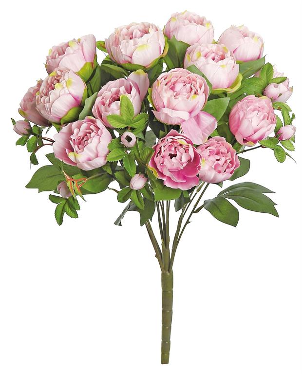 23" Pink Artificial Peony Bush – Faux Peonies for Weddings & Home Décor (5300-P)