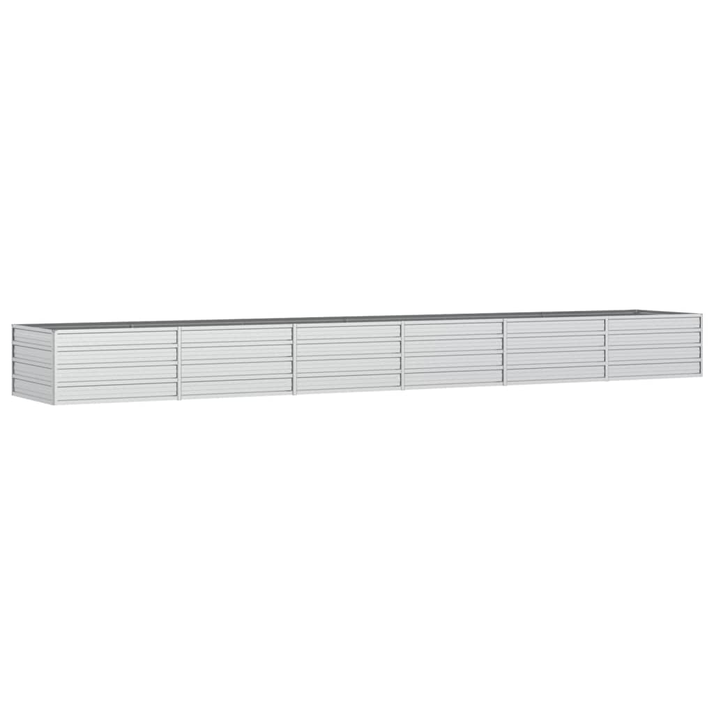 vidaXL Garden Raised Bed 189&#x22;x31.5&#x22;x17.7&#x22; Galvanized Steel Silver
