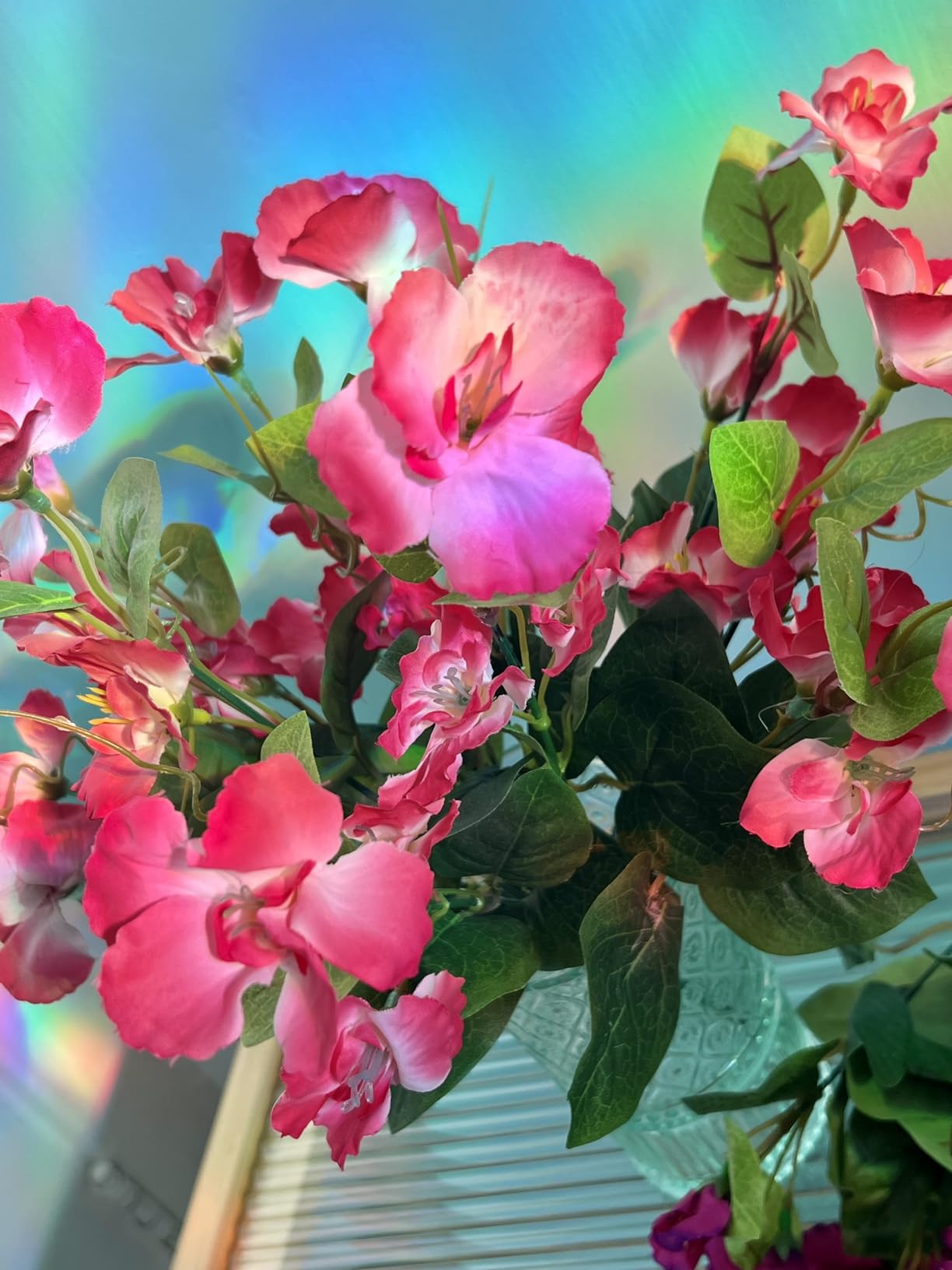 6 Bundles Artificial Hibiscus Flowers for Planters Fake Plants Outdoor Fake Flowers for Front Porch Garden Spring Decor