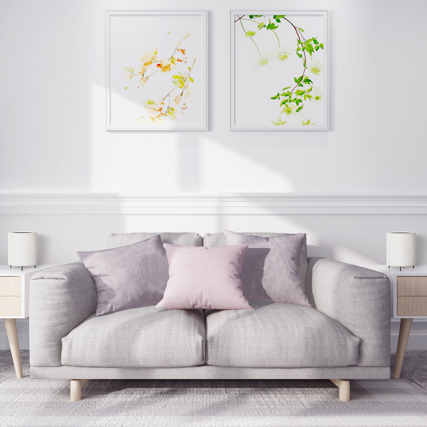 2PCS Night Light Dimmable Nightstand Lamp Linen Plug-In