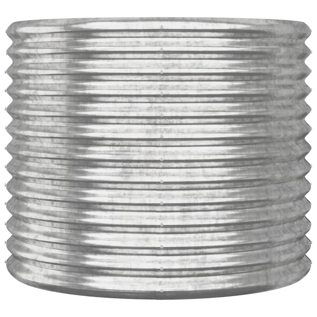 vidaXL Garden Planter Powder-coated Steel 31.5"x31.5"x26.8" Silver