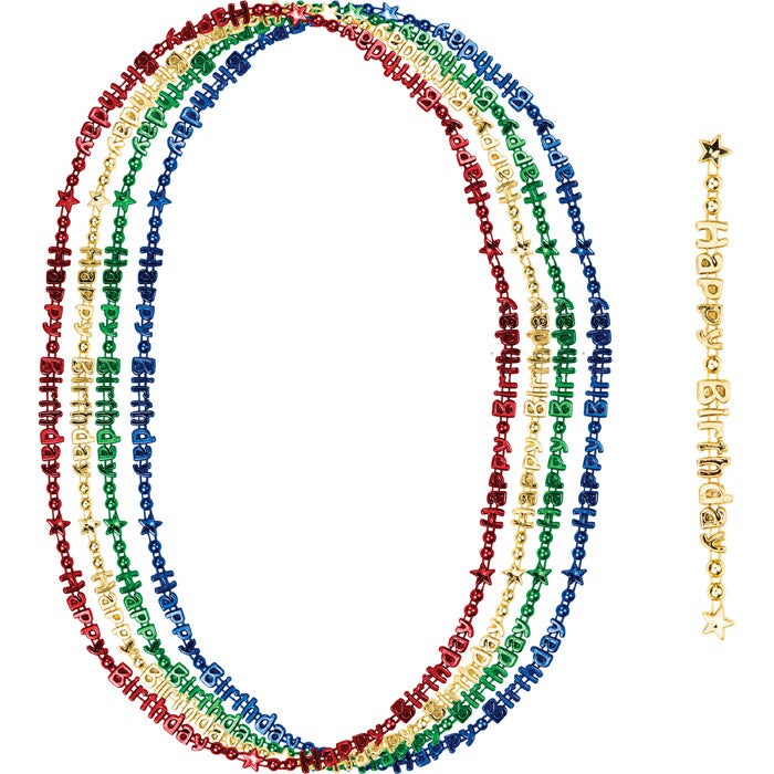 Happy Birthday Necklace (4/Pkg)