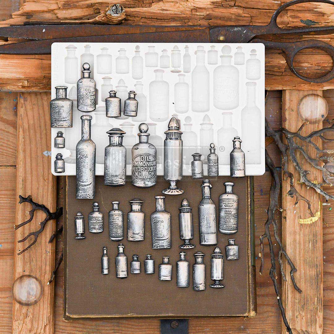 Finnabair Moulds - Apothecary Bottles - 1 pc, 5&#x22;x8&#x22;x8mm