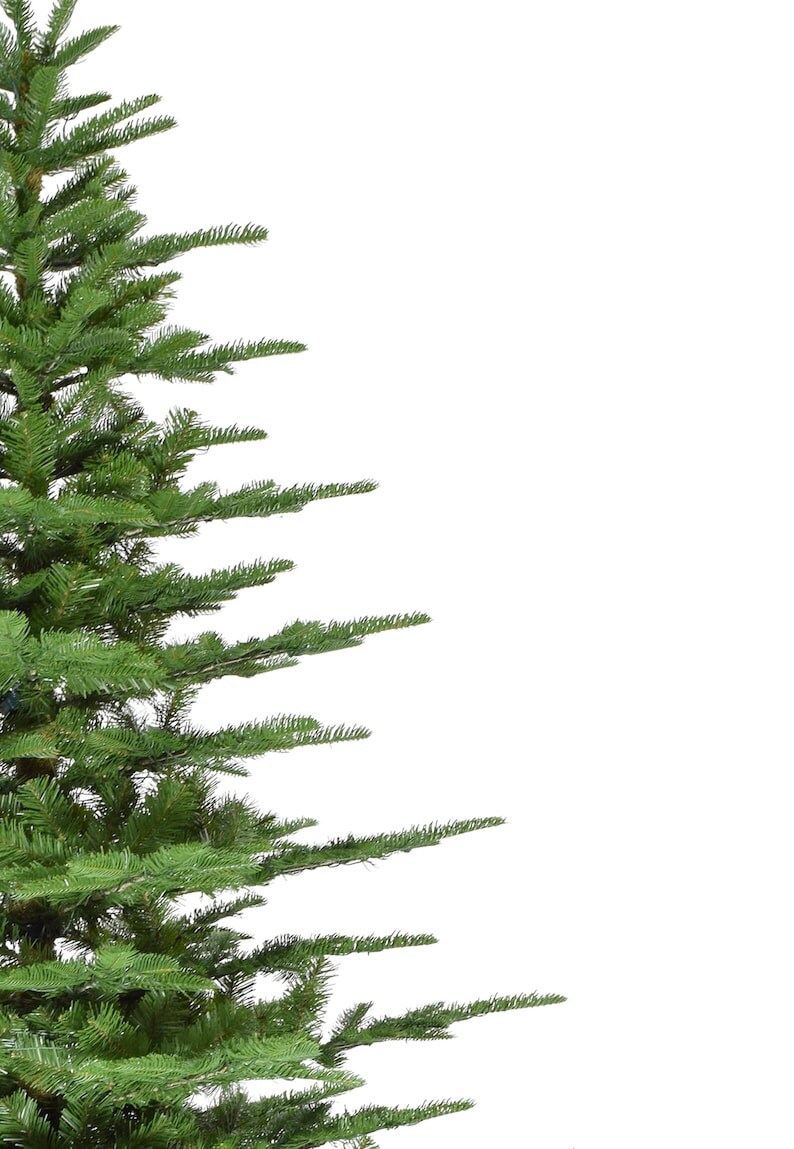 9&#x27; Green Aspen Fir Christmas Tree with 2488 Tips and Metal Stand