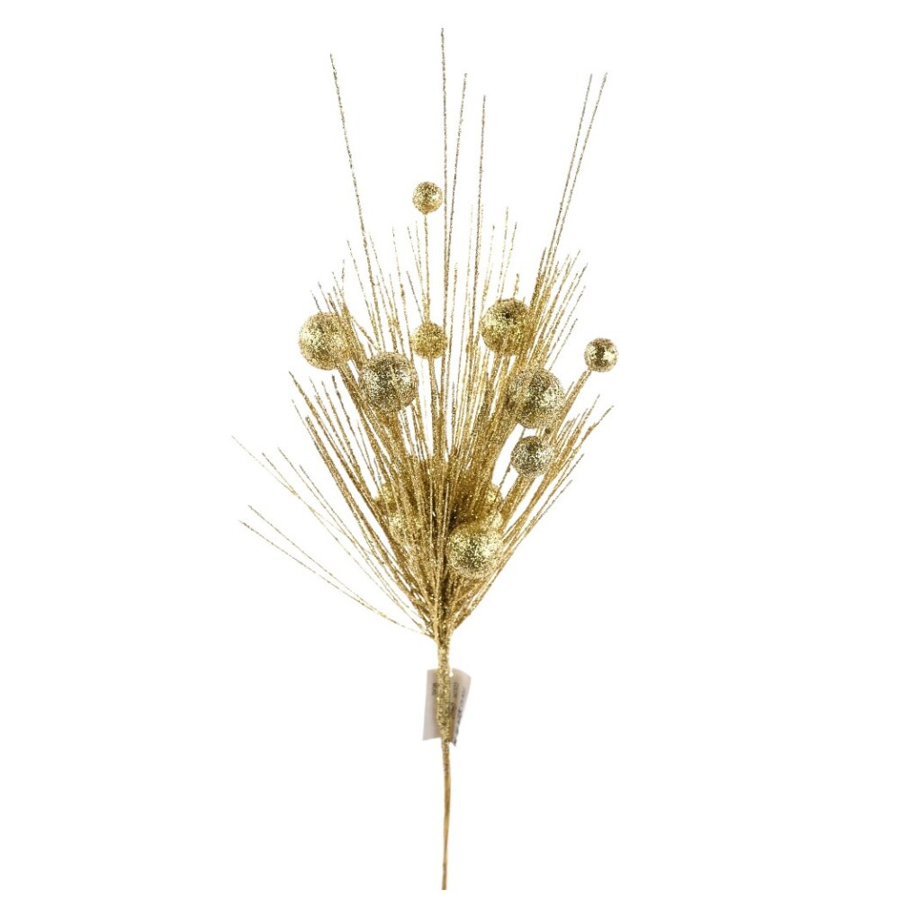 20&#x22; Gold Glitter Pine Ball Starburst Spray &#x2013; Sparkling Holiday Floral Accent | TCT Crafts - 261510