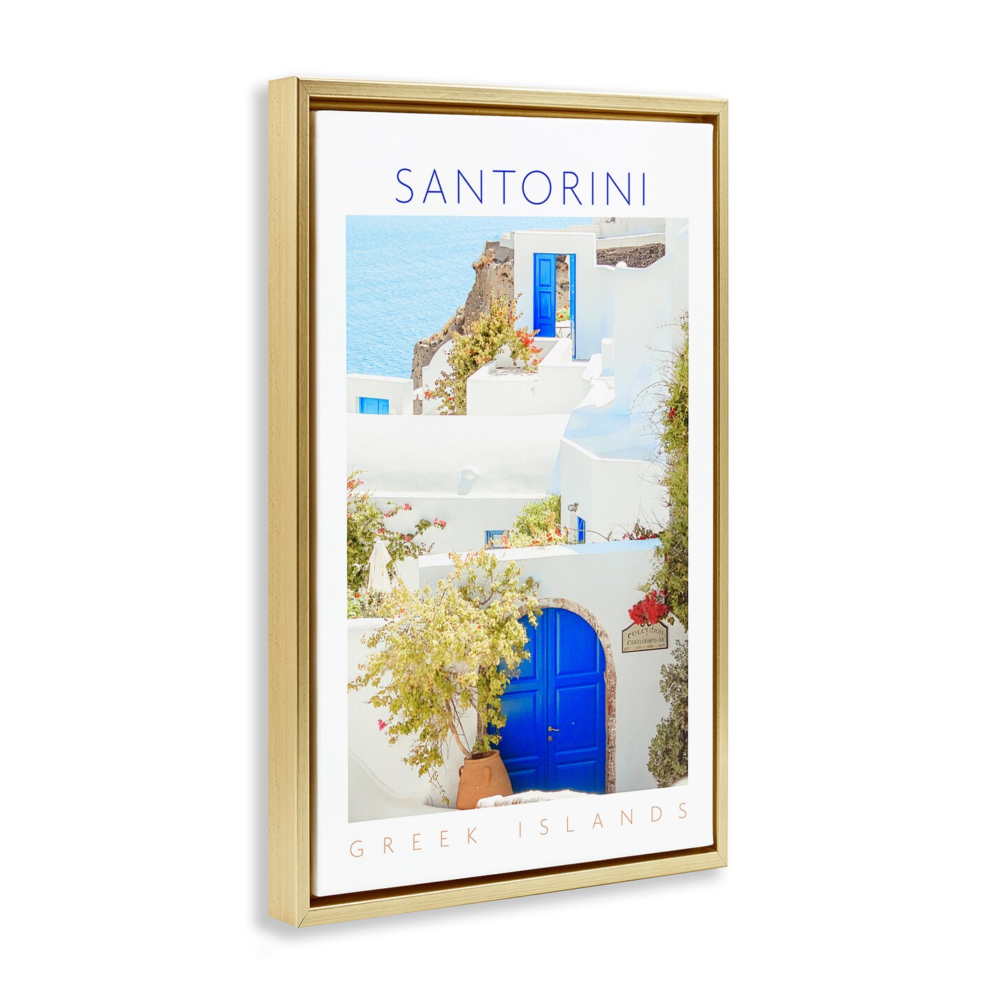 Stupell Industries Santorini Greek Islands Floating Frame, design by Erin Marie