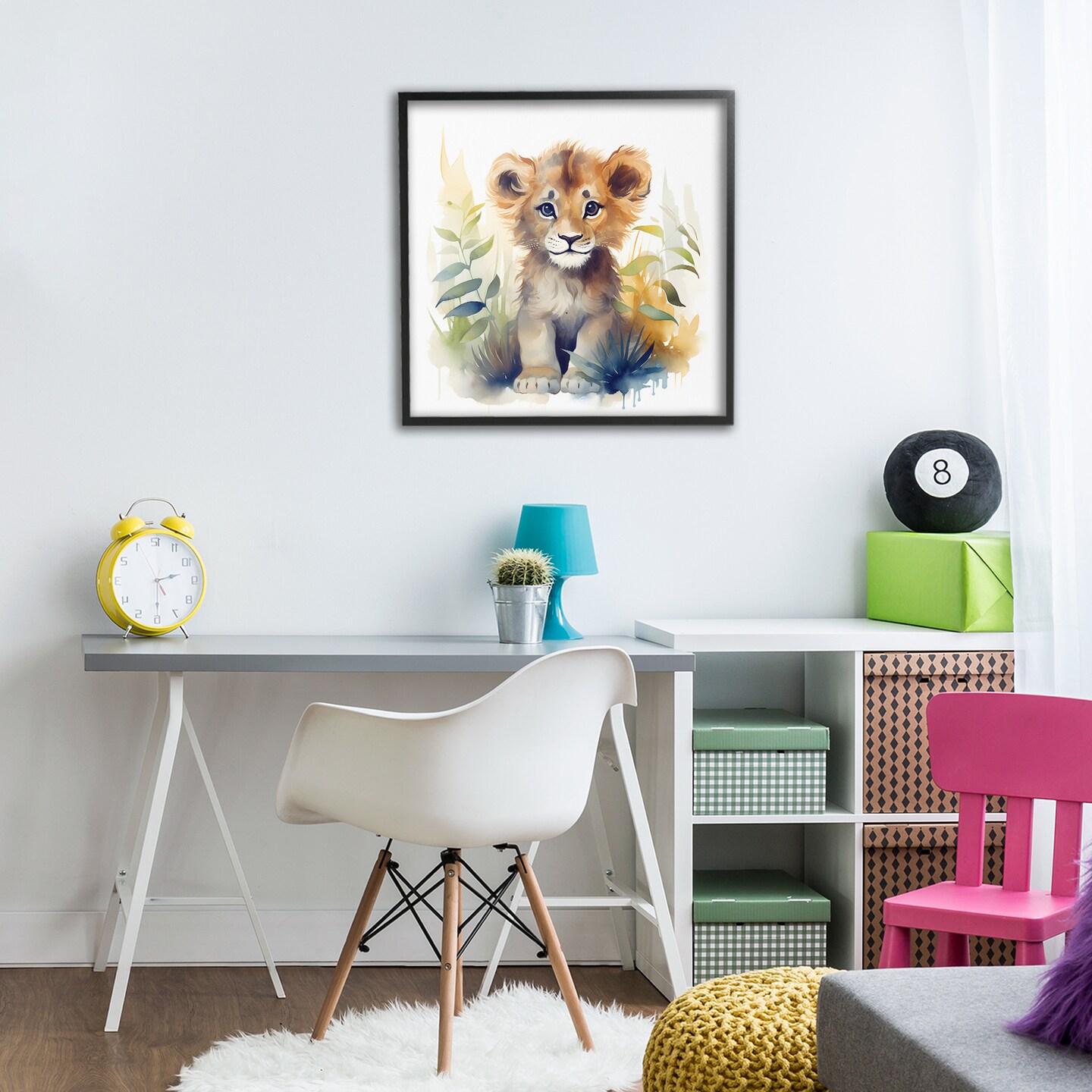 Stupell Industries Crafty Critters Lion Framed Giclee, design by Steve Hunziker