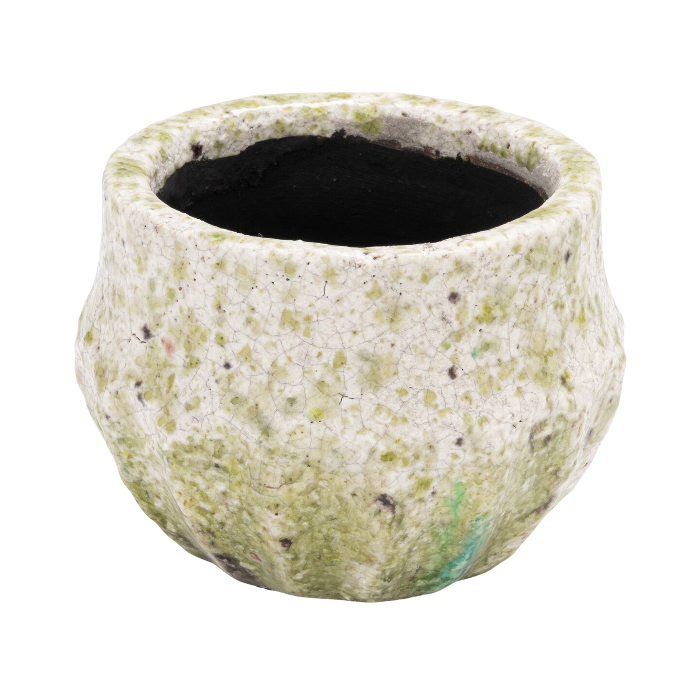 Hello Honey Terra-cotta Planter with Crackle Glaze and Terrazzo Finish